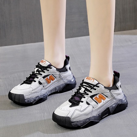 Children's Autumn New Thick-Soled Women's Shoes Breathable Casual Sports Platform Shoes Trendy Shoes Plus Velvet