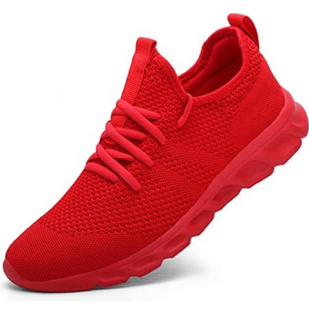 Mens Lightweight Athletic Running Walking Gym Shoes Casual Sports Shoes Fashion Sneakers Walking Shoes Red