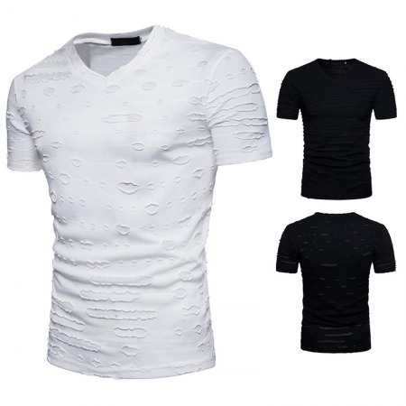 New Men's Plus Size Open Smile Hole Short Sleeve T-Shirt